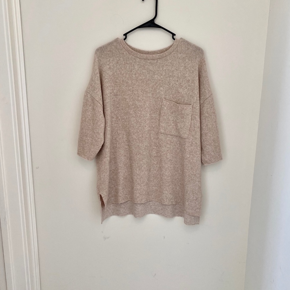 Zara Hi-Low Sweater, Nude